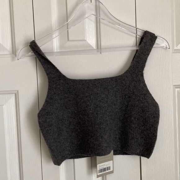 Everlane The Cozy Stretch Tank Heathered Charcoal Gray Size L NWT‎ - Picture 3 of 6